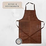 Michael Heinen Grillschürze Leder für Männer - Profi Vintage Kochschürze - Retro Küchenschürze BBQ Aprons - 5
